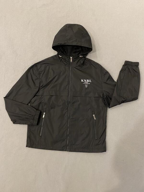 In Stock Karl Lagerfeld/Karl Lagerfeld 23 Spring/Summer Black Hooded Zip-Up Sports Jacket