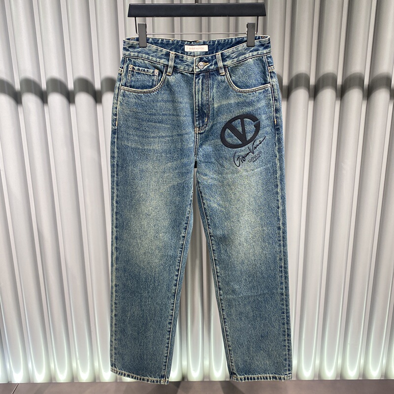 In-Stock Giovanni Valentino 25 Autumn/Winter Men's Letter Embroidery Jeans
