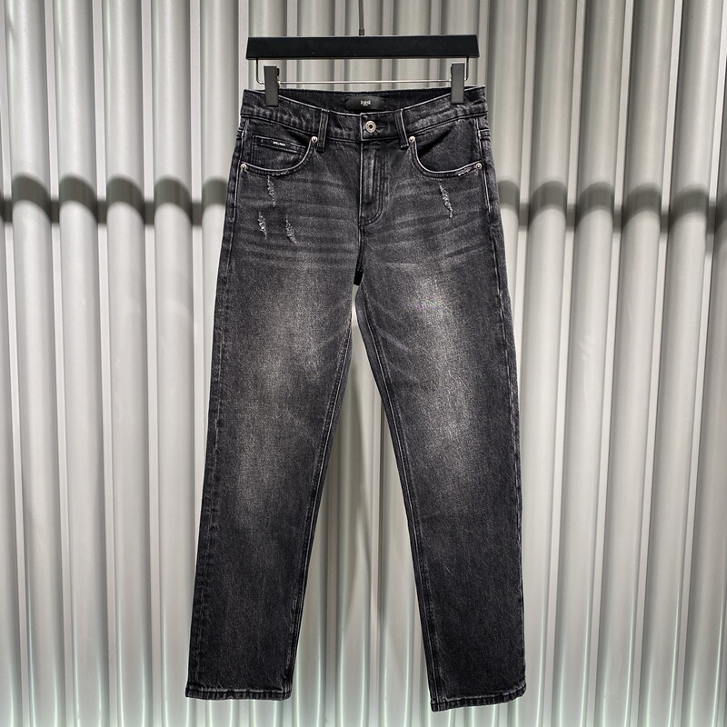 Dite/迪特 26 Autumn/Winter Black and Gray Men's Distressed Ripped Straight Vintage Washed Casual Jeans