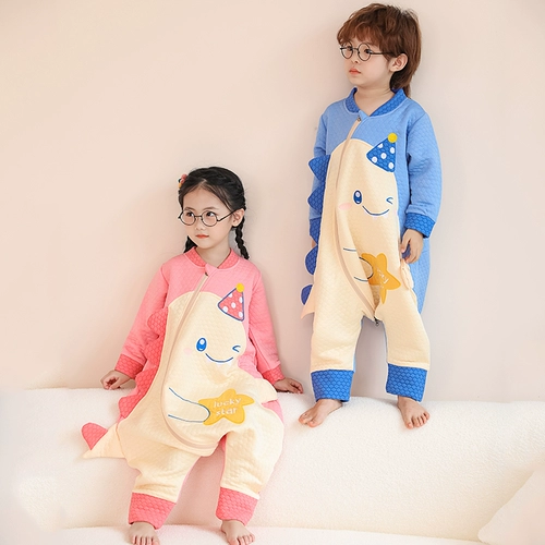 Детский динозавр, пижама, хлопковый стеганый осенний зимний спальный мешок