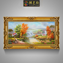 Hand-painted European-style scenery oil painting Living room decoration painting Feng Shui American Atmosphere Great Poly Basin Hang Painting Custom