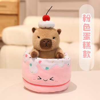 Cute Capybara Plush Toy Dessert Pastry Cake Capybara Bread Doll Comforting Plush Toy Birthday Gift