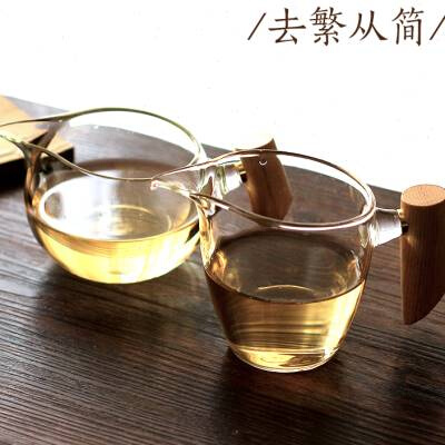 Upscale high number resistant chic hot public day piece New side utilitia tea thick hand glass with glass processing cup-Taobao with tea