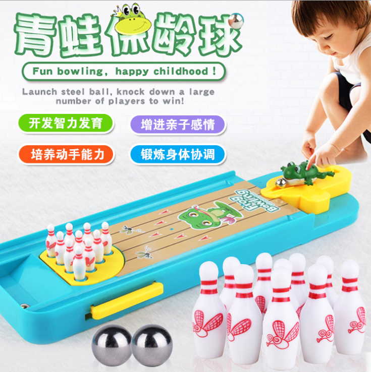 Children's Toy Frog Mini Bowling Ball Game Baby Early Education Puzzle Parenting Interactive Tabletop Toy Ball