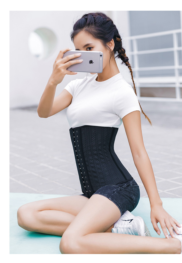 Thể thao tráng nữ hình bụng 25 xương thép mùa hè bụng mỏng vành đai thể dục thoáng khí corset lưới bụng vành đai