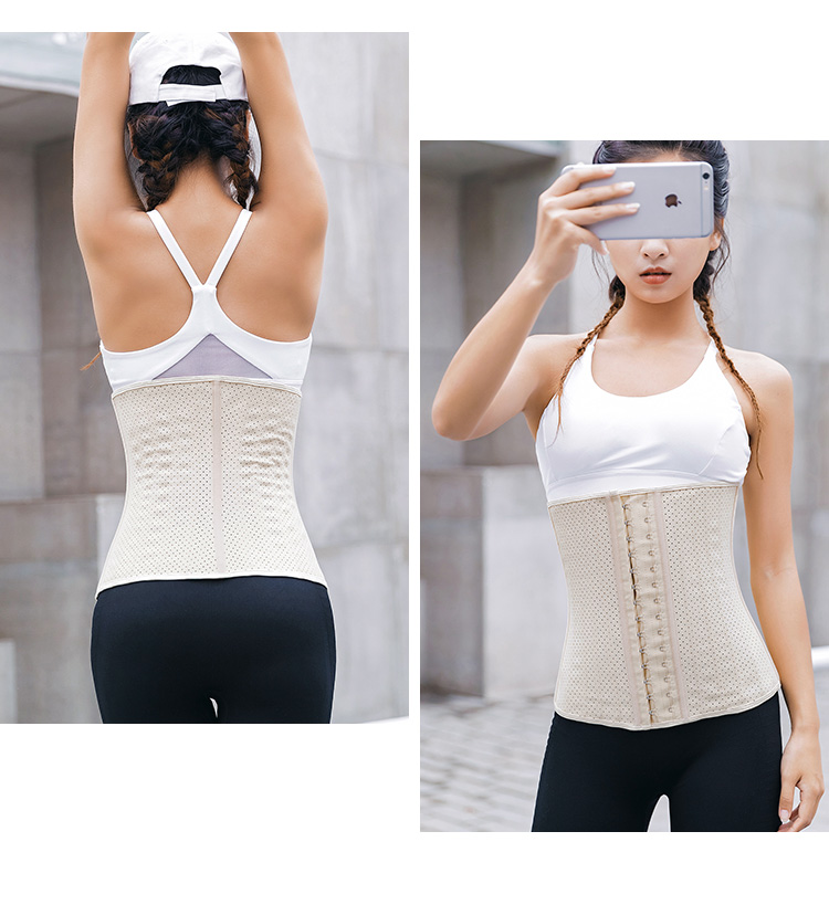 Thể thao tráng nữ hình bụng 25 xương thép mùa hè bụng mỏng vành đai thể dục thoáng khí corset lưới bụng vành đai