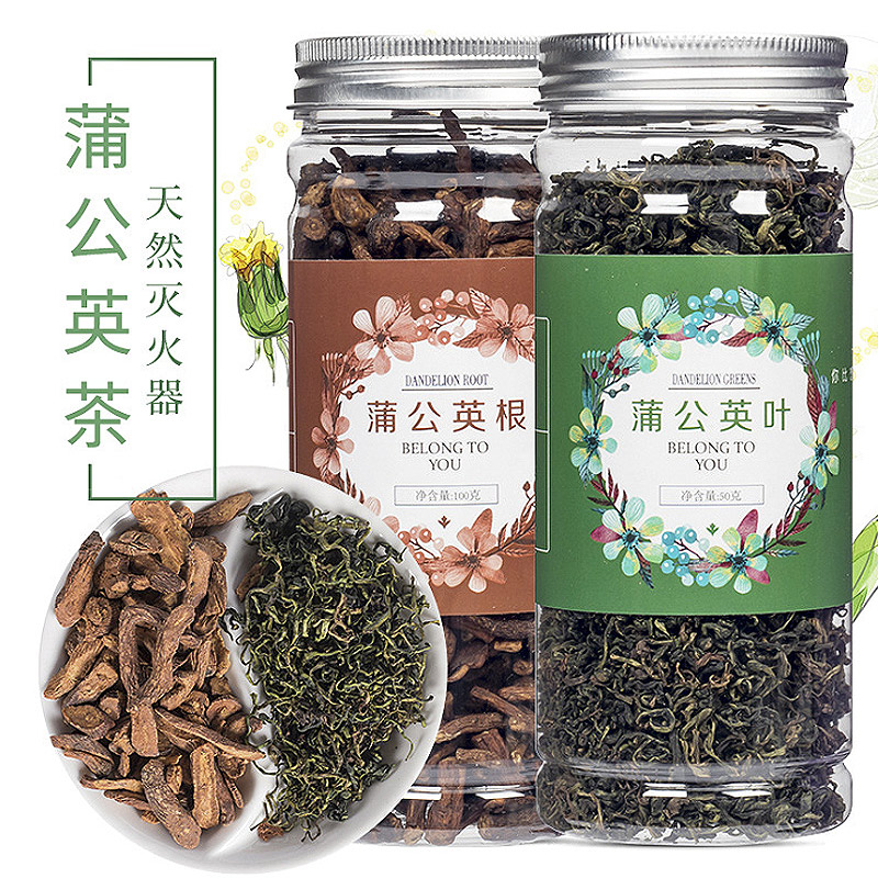 Total of 2 bottled] dandelion root leaves combined with long white mountain dandelion tea Pu dandelion
