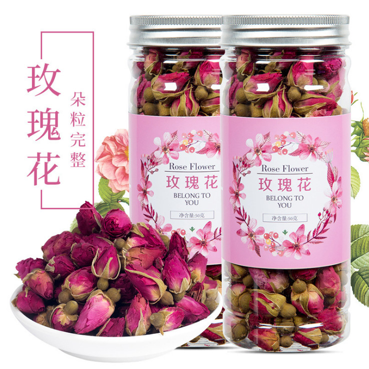 Buy 1 for 1 total of 2 bottles] Rose Flower Tea Dry Rose Pineum Roses Tea Flower Tea Flower Tea Tea leaf jar