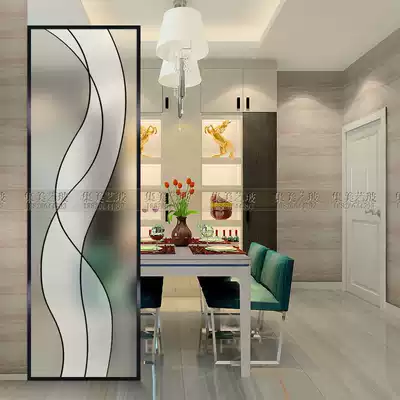 Simple screen partition wall bedroom modern living room entrance dining room decoration household glass custom line screen