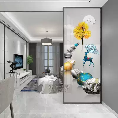 Living room entry glass screen partition occludes household decoration light luxury entrance mobile modern simple small apartment wall