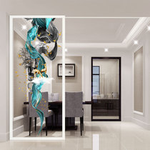 Modern Light Lavish Living Room Glass Screen Partition Living Room Sheltering the Hyun Guan Custom Office Craft Glass Partition Curtain