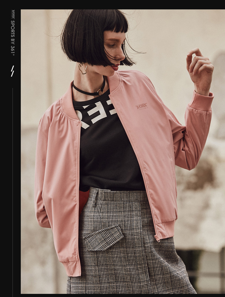 361 áo khoác thể thao nữ 2018 mùa thu mới trench coat ngắn 361 độ retro áo khoác nữ cổ điển - Áo khoác thể thao / áo khoác áo khoác adidas trang