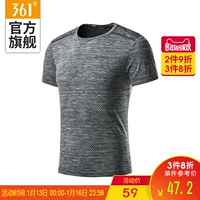 361 độ nam 2018 mùa hè cổ tròn áo thun nam cổ điển 361 in phản quang siêu nhẹ co giãn cổ tròn áo thun thể thao áo tank top gym