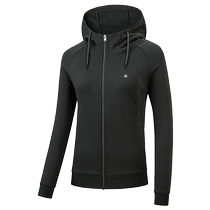 361 Sports Coat Womens 2024 Winter High Elastic Yoga Wear Hooded Cardigan Sweater Knitted Casual Velvet Top