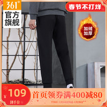 361 Sports Pants 2022 Mens Autumn and Winter Plush Warm Beamed Knitted Pants Pants Loose Casual Trousers Pants