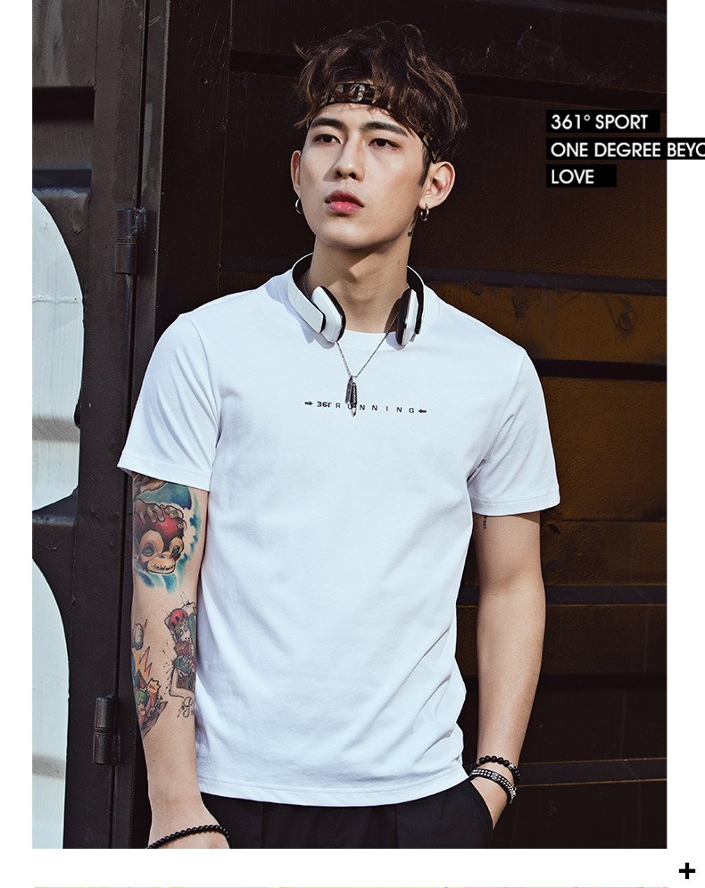361 thể thao t- shirt nam 2018 mùa hè mới breathable lỏng bông cổ điển vài 361 độ chạy ngắn- tay phụ nữ áo phông lining