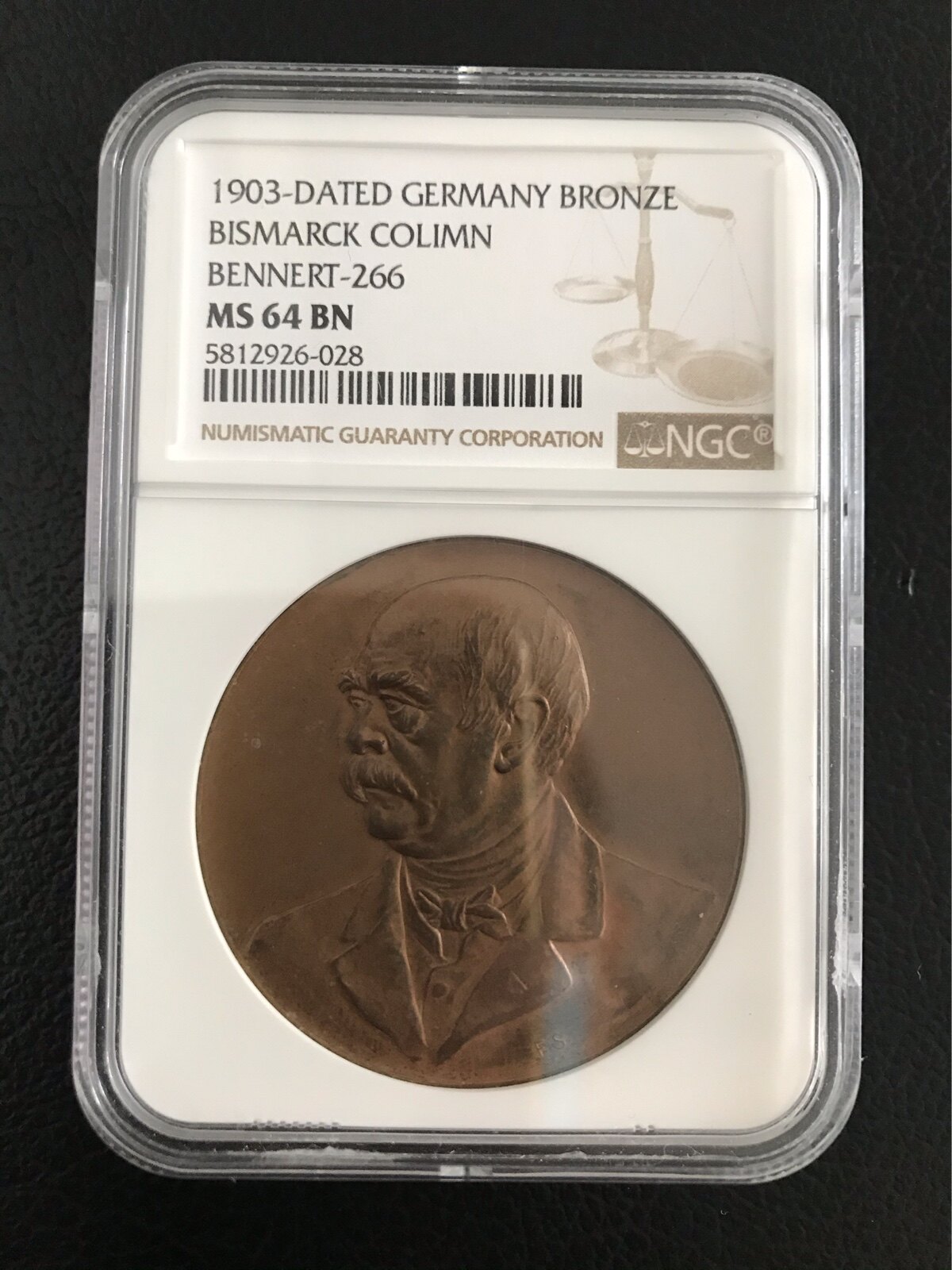 NGC MS64 Sub-German 1903 Bismarck Memorial Tower inaugurated in memory of the Great Copper Medal (for sale)
