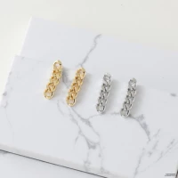 Длинная серебряная игла, золото 14 карат