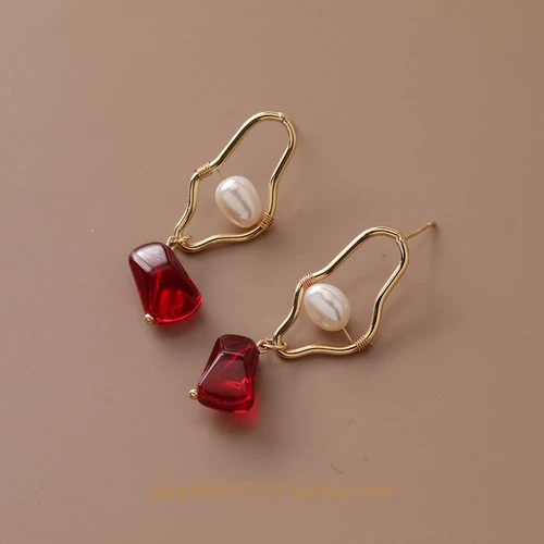 Стеклянные серьги, ожерелье, цепочка, аксессуары, DIY