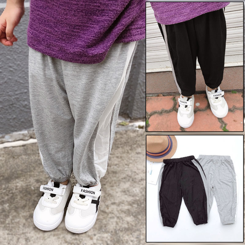 Baby Pants Summer Thin children Modale Anti-mosquito pants Pants Relaxation Boy Casual Light Cage Pants Foreign Pie