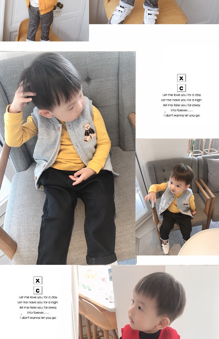Áo vest bé trai mùa thu và mùa đông trẻ em cộng với áo nhung dày của phụ nữ Áo mới cotton cho bé Áo vest ấm áp cho bé shop ao khoac tre em dep