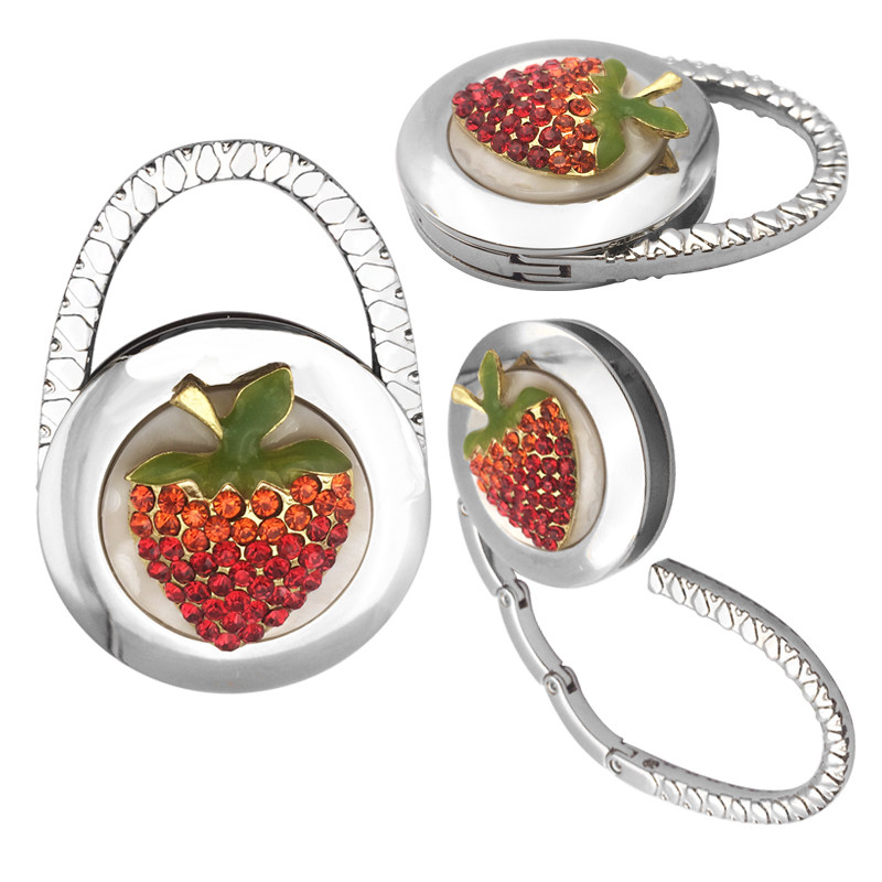 Multifunctional strawberry crown ladies desktop bag hook bag handbag bag hook portable dual-use bag holder without trace