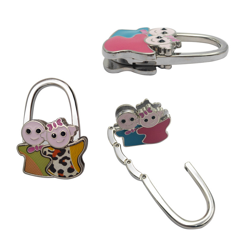 Creative Couple Table Bag Hanging Bag Hook Bag Exclusive Valentine's Day Gift Metal Folding Handbag Hook