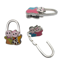 Creative Couple Table Side School Bag Hanging Bags Hook Bags Exclusive Valentines Day Gifts Metal Folding Handbags Hooks