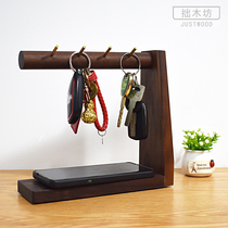 Black Walnuts In Door Key Frame Solid Wood Rack Doorway Key Hanging Rack Hyun Guan Key Shelf Jewelry Storage Rack