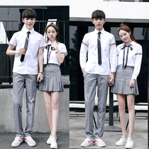 Korean version of the same school uniform suit college style female Korean summer loose British style middle and high school college student class uniform