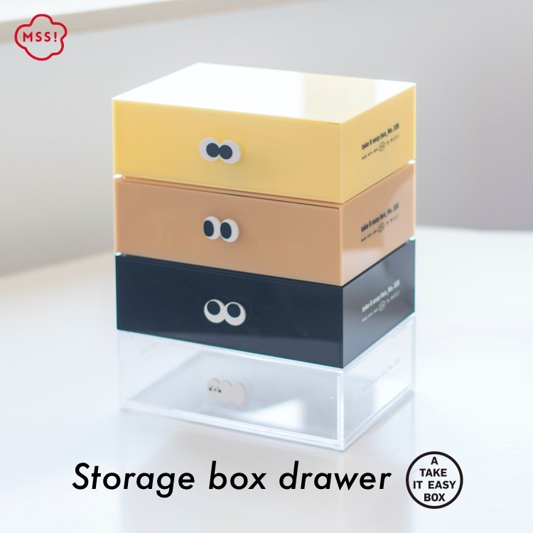 MSS Meow Warlock Desktop Multifunctional Acrylic Mask Drawer Storage Box Organize Stationery Tools Japan