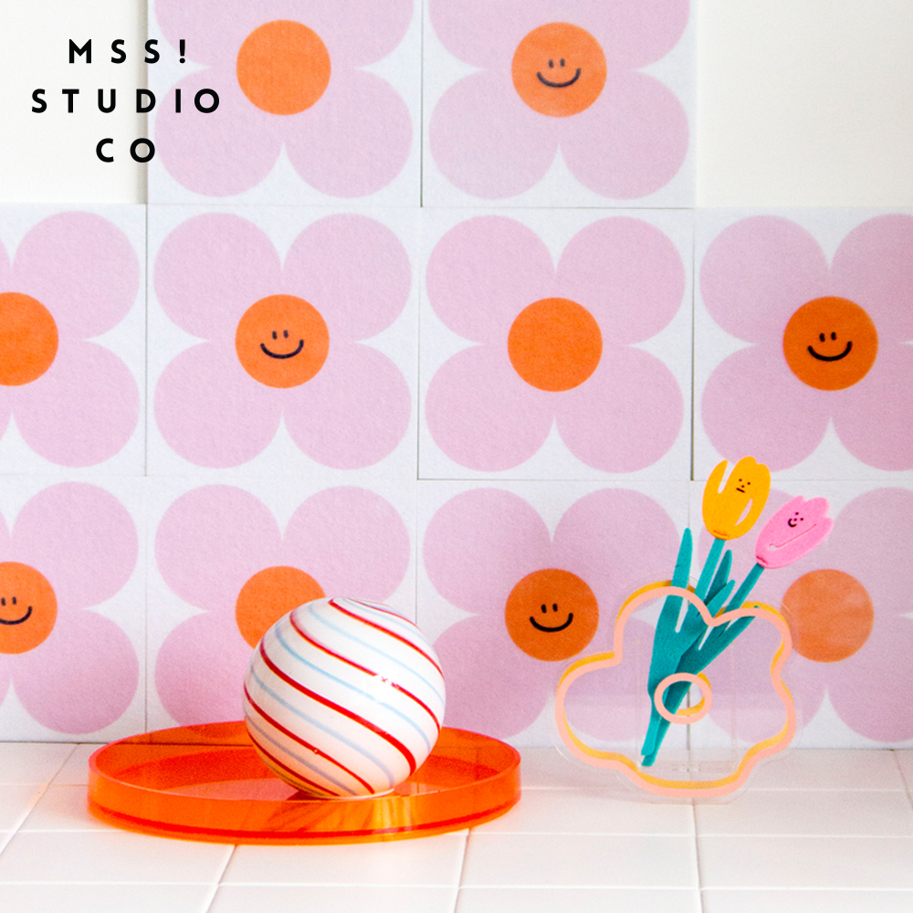 MSS Questrilogy New Products Felt Wall Stickles Adorable Expression Flowers Series Crashworthy Creative Decorations