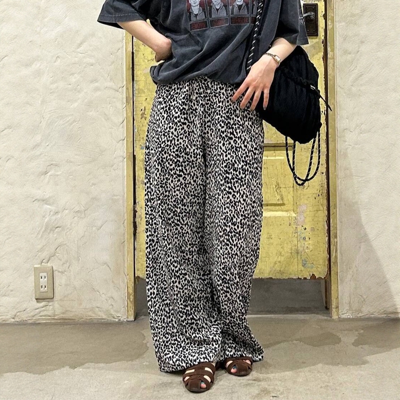 Summer Japanese Style High-Waisted Classic Leopard Print Polka Dot Striped Floral Print Dry-Fit Pleated Slimming Casual Long Pants Summer Japanese Style High-Waisted Classic Leopard Print Polka Dot Striped Floral Print Dry-Fit Pleated Slimming Casual Long Pants