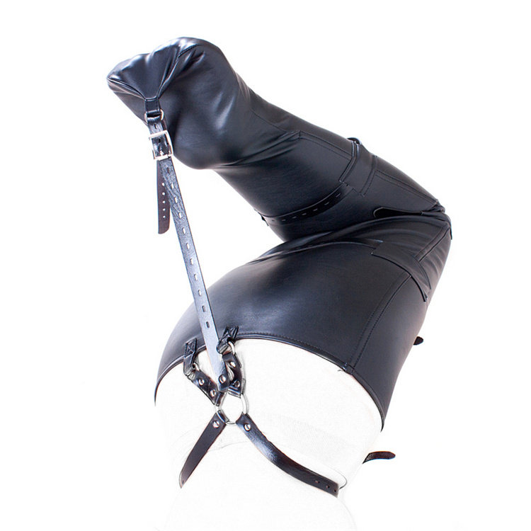 sm alternative erotic all-inclusive clothes leather belly belt back hand straight arm self-binding tied back cuff restraint belt single glove