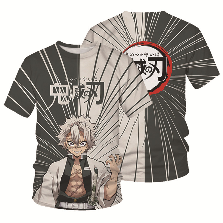 2021 men's clothing children's clothing anime Demonbone blade T -shirt 3D digital printing children short -sleeved T -shirt