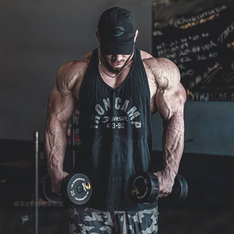 Gasp American-Style Fitness Tank Top Loose Fit Racerback Sports Training Muscle Men's Bodybuilding Sleeveless T-Shirt