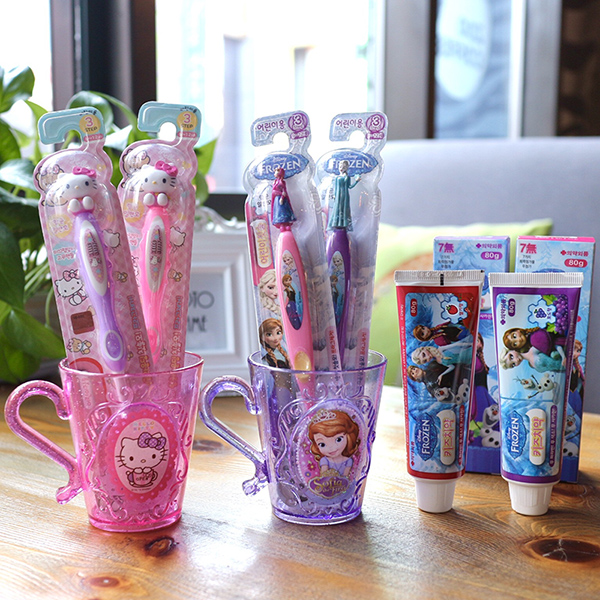 Korean cartoon children's toothbrush snow and ice age soft hair 3-5-6-7-8-12 years old