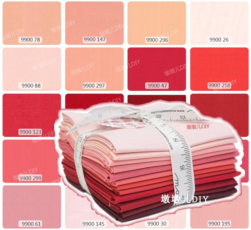 The United States imports MODA plain cotton fabric red pink plain cloth solid color cloth light pink pink cloth