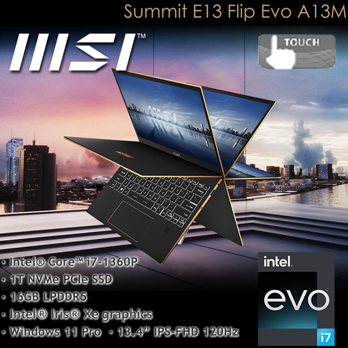 2023 Microscope MSI Summit E13 flip touchscreen thin business office laptop 13 generation i7