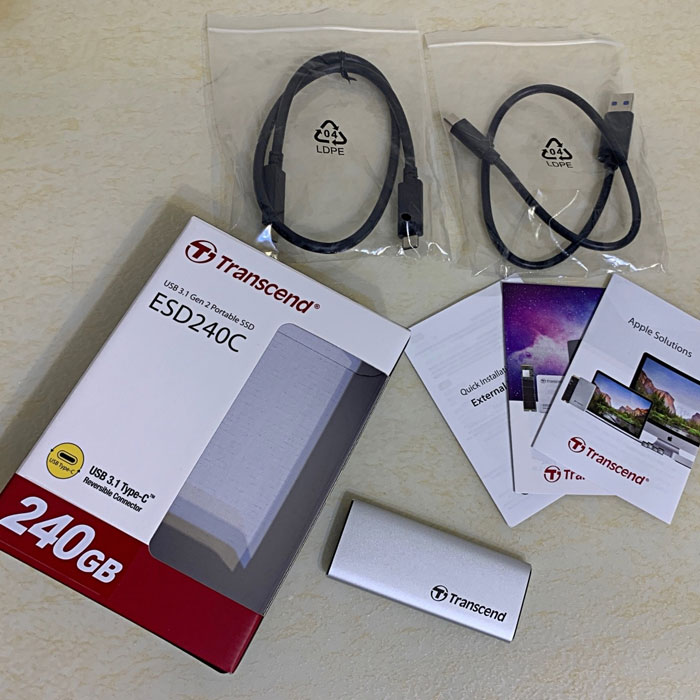 5Cgo Transcend USB3 1 ESD240C 120G Mobile Solid State Drive Taiwan Customs and Freight Collect