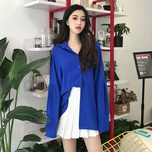 Осенняя длинная рубашка, коллекция 2021, в корейском стиле, свободный крой, средней длины