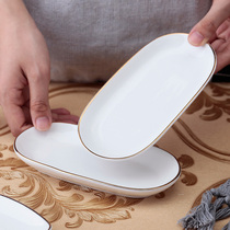 Ceramic Nordic high-grade Phnom Penh towel dish Household hotel restaurant table dish Oval rectangular towel holder