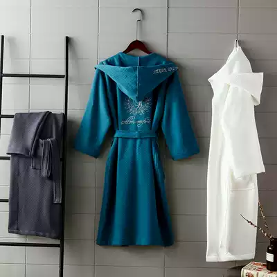 Five-star hotel Cotton Spring and Autumn Winter long version of bathrobe women's new product absorbent quick-drying couple a pair of summer men's nightgown