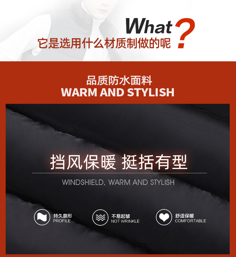男羽绒棉服 保暖马夹 图2