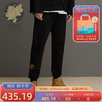 (Mens Ruizuotang) Cloud Chinese style youth pants mouth closure design sports style black casual pants men