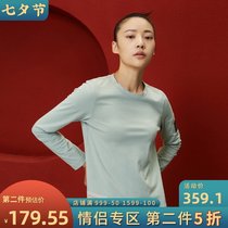 (Mustard original)Finger moon Chinese style retro printed patch design round neck long sleeve couple womens T-shirt