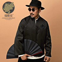 (Mens Clothing and Veterinary Hall) Hills China Wind Standing Collar Design Chinese Improved Dontsuit Jacket Mens Clothing