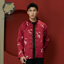 (Raybeasts Hall) Cloud Crane Youth China Wind New Chinese Fairy Crane Printed Design National Tide Tang Dress Jacket Man