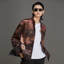 (Mustard original) Xumi Chinese velvet print design stand collar handmade buckle Tang Jacket Womens