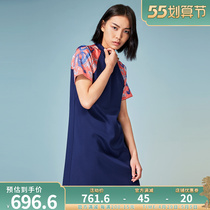 (mustard original) Longyang China Wind upright collar disc Buttoned color printed one-piece style Improved Qipao